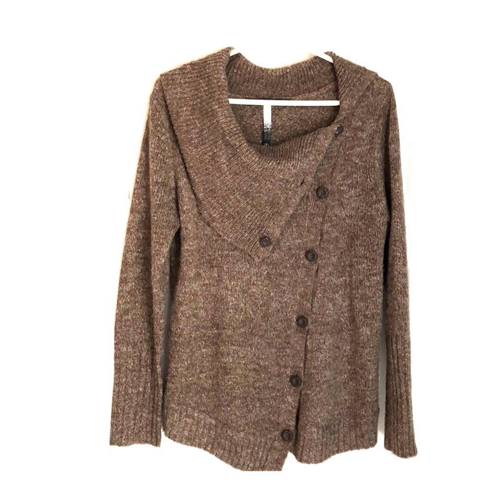 Kensie Asymmetrical Button Up Sweater